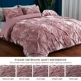 thumbnail image 3 of DSstyles Velvet Duvet Cover King Size - Soft Pinch Pleated Textured Duvet Cover Set for All Season Luxurious Velvet Pintuck Comforter Cover Bedding Set 3 Pieces, Dusty Pink, 104"x90", 3 of 8