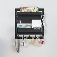 thumbnail image 4 of Organizador De Accesorios De Estantes Adhesivos, Organizador De Montaje En La Pared Con Gran Espacio Y Ganchos Para El Teléfono Llaves De Auriculares De Gafas Remotas De, 4 of 7