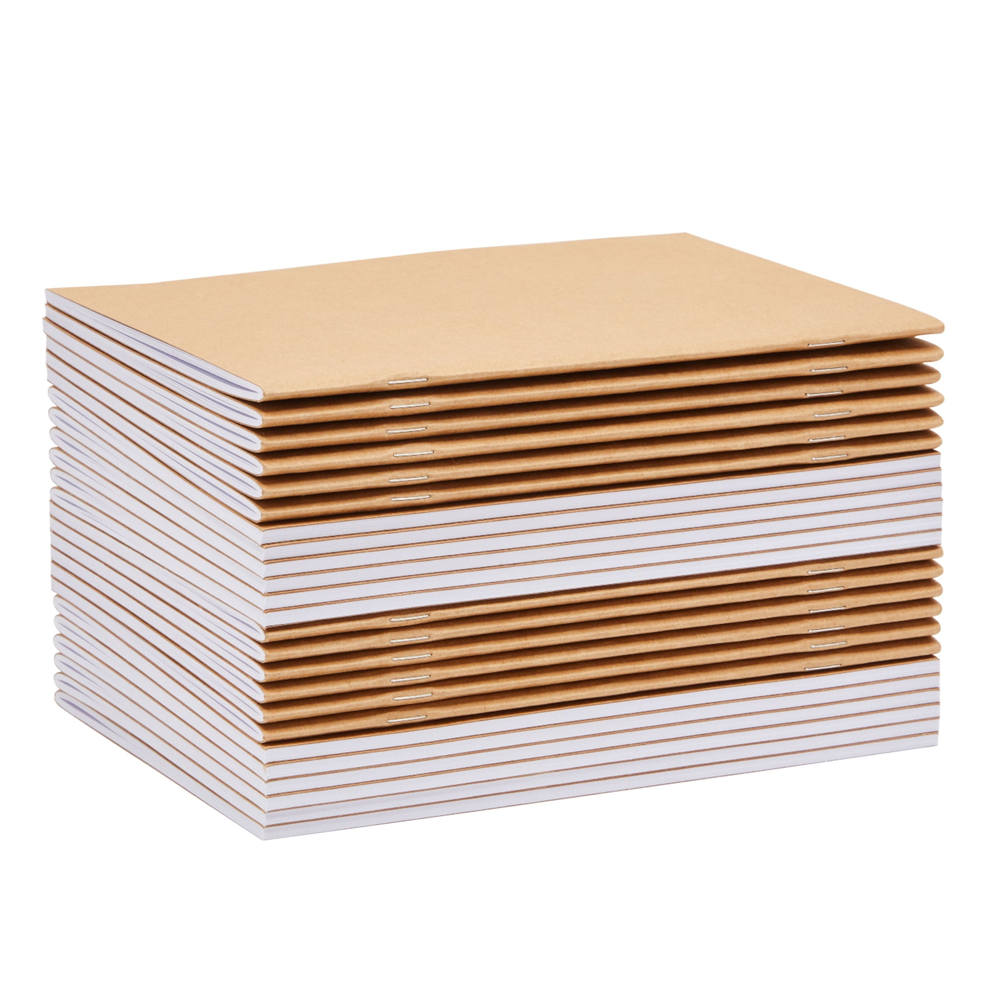 24 Pack A5 Kraft Paper Bulk Journals, Blank Page Notebook, Brown, 5.5x8.3 in