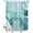 Teal Blue, variant on Split Shower Curtain for Transfer Bench, Teal Blue Marble Waterproof Fabric Shower Curtain, Marble Crack Lines Modern Art Tub Sliding Transfer Bench Shower Curtains for Bathroom 72'''' x 84''''