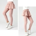 thumbnail image 4 of Girl Leggings with Ruffle Skirt Pants Cotton Ruffle Skirt Lined Skirt Pants School Uniform Pants Warm Winter Pantskirt for Toddler Kids Size 10-12, 4 of 8