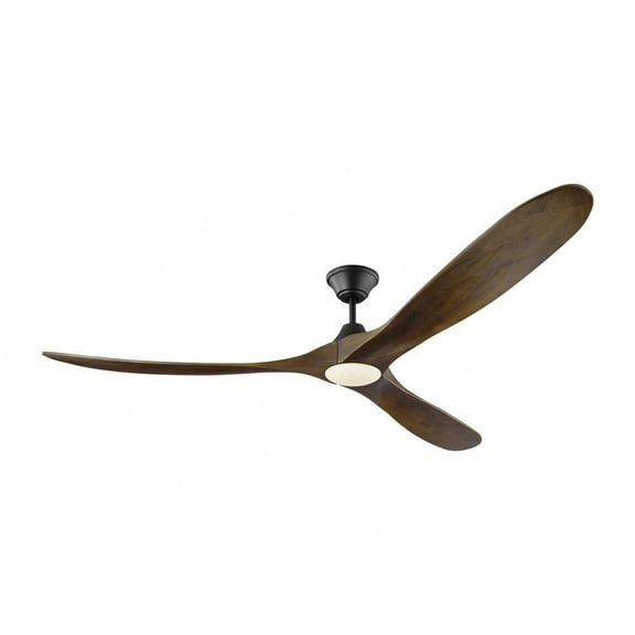 3 Blade 70 inch Ceiling Fan with Light Kit-Matte Black Finish-Dark Walnut Blade Color Bailey Street Home 96-Bel-3087754