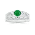 thumbnail image 4 of Angara Natural 0.45 Ct. Emerald with Diamond Vintage Inspired Ring in 14K White Gold for Women (Ring Size: 3.5), 4 of 10