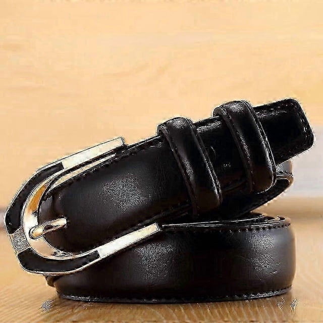 Women's Fashionable Leather Belt with Pin Buckle - Candy Colors for Stylish Pants Outfits