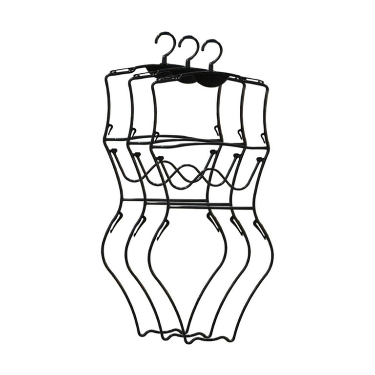 3 Pieces Bathing Suit Hangers Lingerie Hangers Bathing Suit Multifunctional Hanging Rack Dress Swimsuit Hangers Top Swivel Hook for Belts Black, Size