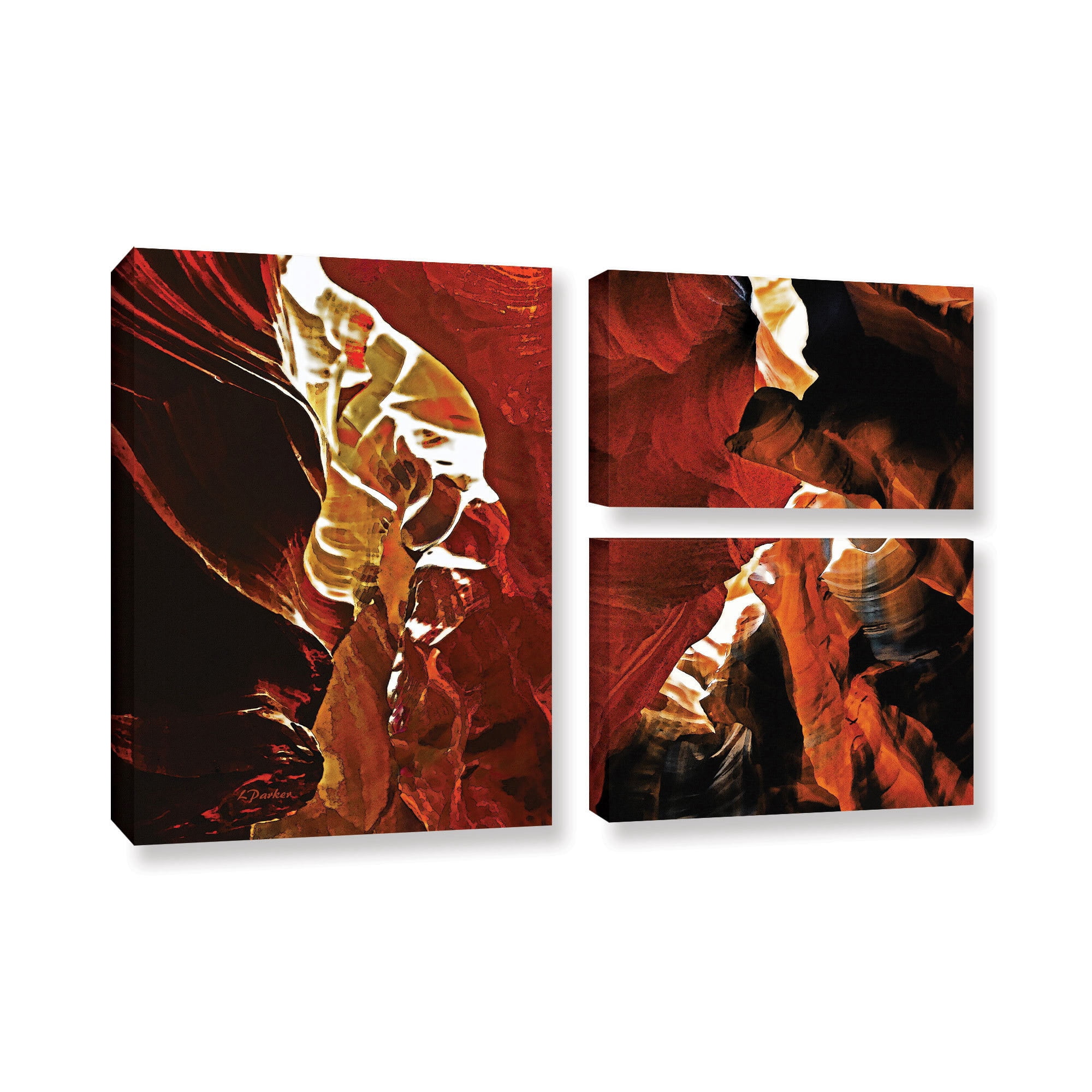 ArtWall Linda Parker "Slot Canyon Light From Above 6" 3-Piece Gallery-wrapped Canvas Flag Set