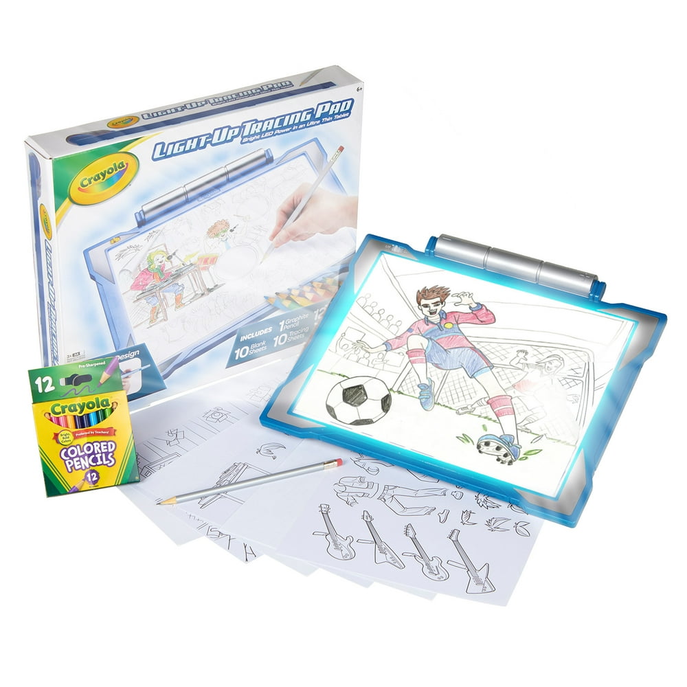 Crayola Light-Up Tracing Pad Kit with Colored Pencils and Tracing Paper