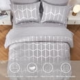 thumbnail image 2 of Davulos Twin Comforter Set Grey,5 Pieces Bed in a Bag Geometric Bed Sets Luxury Stripe Bedding Set with Comforters,Sheets,Pillowcases & Shams, 2 of 9