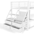 thumbnail image 6 of Bellemave Low Bunk Bed Twin Over Twin with Storage Drawers & Shelves, Metal Twin Loft Bed with LED Lights, Toddler Floor Bunk Beds for Small Space (White), 6 of 8