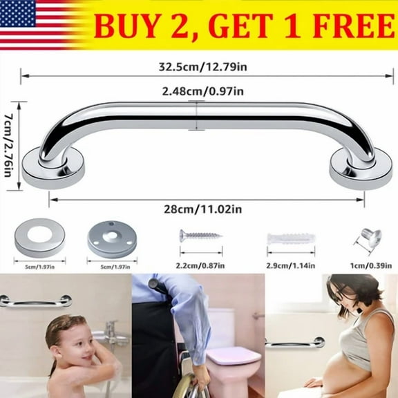 2023 Stainless Steel Grab Bar Bathroom Safety Handicap Shower Tub Handle Support