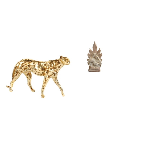 Escultura Familiar De Guepardo Radiante, Elegante Figura De Animal Y Sagrada Familia, Centro De Mesa Decorativo Para Mesa De Oficina Y Decoración Del Hogar.
