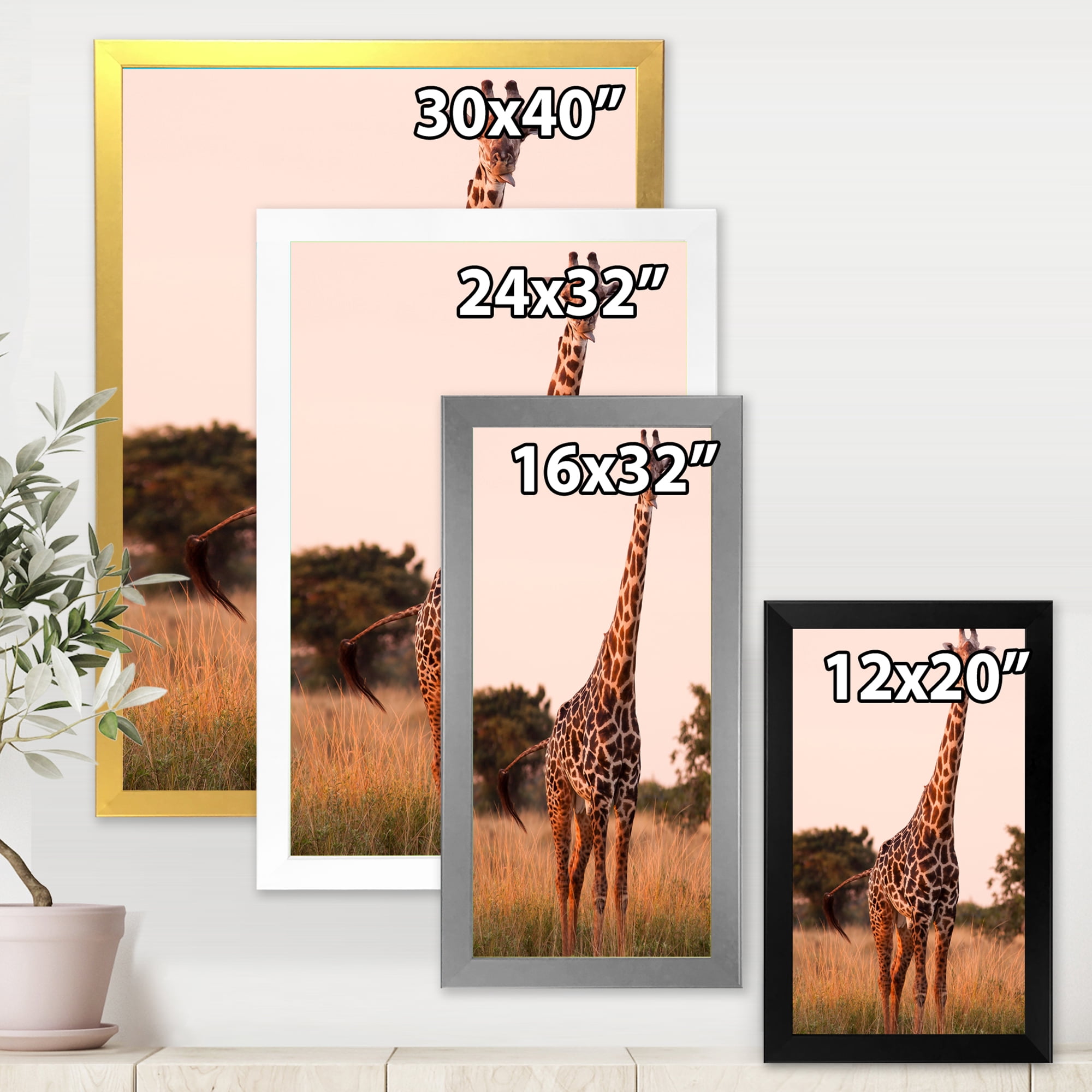 Designart 'African Giraffe In The Wildlife I' Farmhouse Framed Art Print