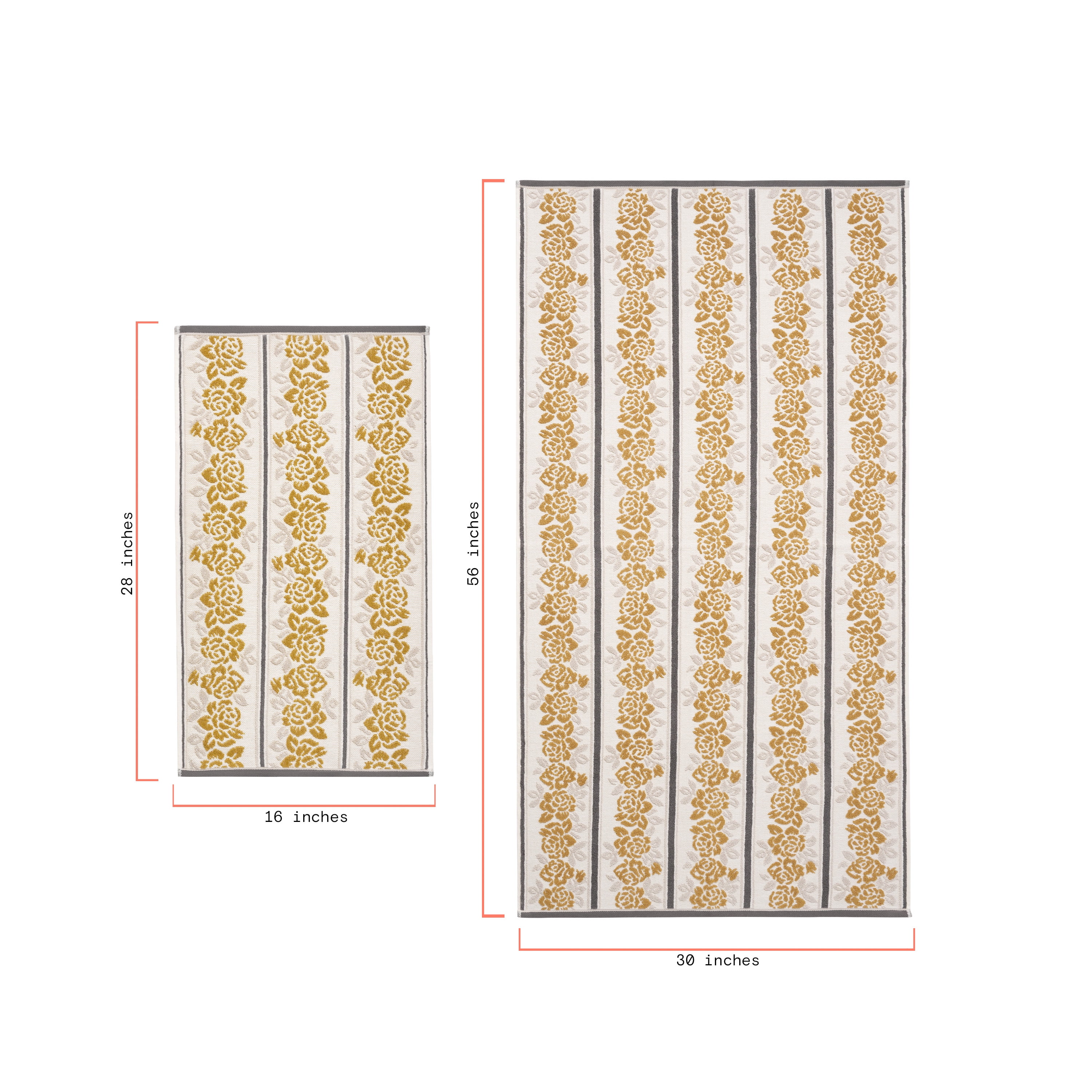 Beautiful by Drew Barrymore Wallpaper Hand Towel, Soft 100% Cotton, Amber Yellow