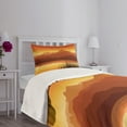 thumbnail image 5 of Ambesonne Lake Quilted Bedspread Set 2 Pcs, Abstract Mountains Sunset, Twin Size, Brown Orange, 5 of 6