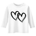 thumbnail image 1 of MEZZALL T-Shirt de Loisirs pour Enfants avec Imprimé Cœur, Col Rond, Manches 3/4, Coupe Ample, Confort, 12-13 Ans, 1 of 3