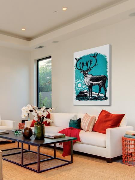 "The Caribou" Painting Print on Wrapped Canvas