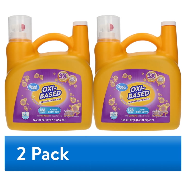 Great Value Clean Blast Oxi-Based Laundry Detergent, 166.5 fl oz, 2-Pack photo 1