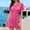 Hot Pink, variant on Beach Cover Ups for Women Sevevn Women's Waffle Knit Dress V Neck Short Sleeve Twist Front Swimsuit Coverup Dress Khaki 2XL