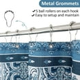 thumbnail image 4 of Navy Blue Shower Curtain, Blue and White Shower Curtains for Bathroom, Waffle Textured Fabric Shower Curtain Set with 12 Hooks, Water Repellent, Machine Washable, 72x72 Inch, Navy Blue, 4 of 5