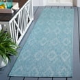 thumbnail image 2 of Safavieh Courtyard Teodor Geometric Indoor/Outdoor Runner Rug, Aqua, 2'3" x 10', 2 of 11