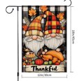 thumbnail image 3 of Thankful Gnomes Garden Flag Fall Garden Flags 12.5x18 Inch Double Sided Buffalo Plaid Thanksgiving Harves Turkey Pie Outdoor Autumn Small Yard Outside Decoration, 3 of 6