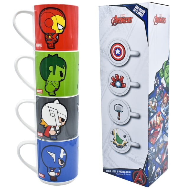 Juego de 4 Tazas Apilables Ambient 21 Marvel Avengers 330 ml