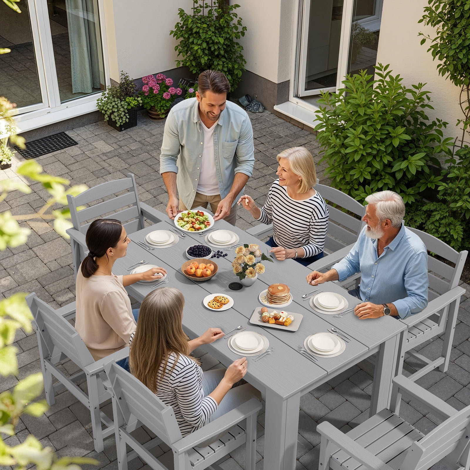SERWALL Outdoor Dining Table, 59
