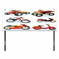 thumbnail image 3 of Motorcycle Headboard, Motorcycles Sportsman Competition Amusement Leisure Cartoon Illustration, Upholstered Decorative Metal Bed Headboard with Memory Foam, Full Size, Black Yellow, by Ambesonne, 3 of 4