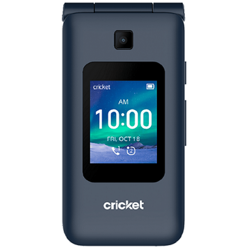 Cricket Wireless Cricket Debut Flip, 4GB, Navy Blue Prepaid SmartFlip