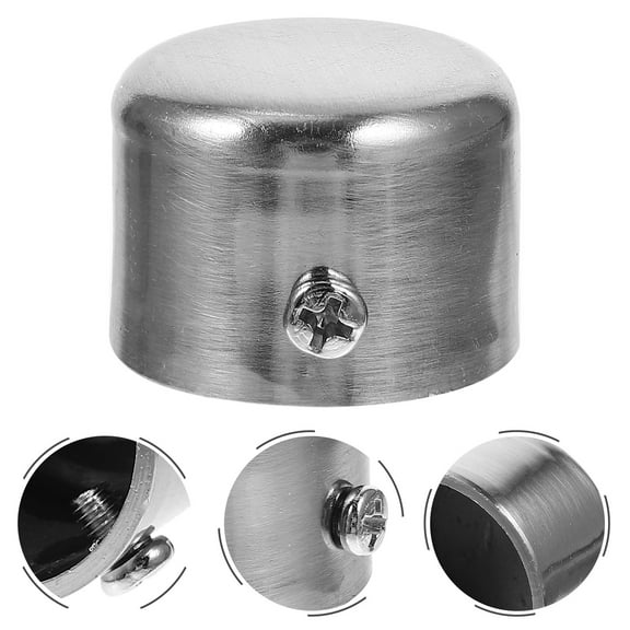 WRITWAA Curtain Rod Caps Silver Alloy Easy to Install and Detachable 2Pcs