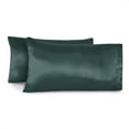 thumbnail image 1 of 2-Pack King Satin Pillowcases, Green, 1 of 7