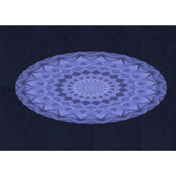 Ahgly Company Indoor Rectangle Patterned Night Blue Area Rugs, 2' x 4'