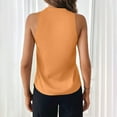 thumbnail image 5 of Ktyne Tank Top Blouses for Women Business Professional Sleeveless Blouse for Under Blazer Vneck Vest Shirt Summer Fashion Work Tank Tops Orange L, 5 of 7