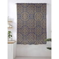 thumbnail image 2 of Sheer Curtains 72 Inches Long, Vintage Mediterranean Semi Sheer Curtains Light Filtering Window Treatment, Retro Morocco Abstract Art Brown Blue Privacy Voile Drapes for Living Room 52x72 Inch, 2 of 7