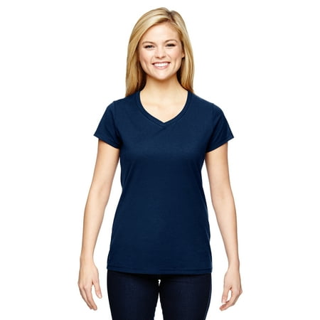 Champion Organic Cotton Tee - Champion T050 Tee Shirt Women Vapor Cotton Short-Sleeve V-Neck T-Shirt