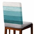thumbnail image 2 of Rustic Stripes Chair Covers Set of 6 Aqua Gradient Farmhouse Wood Grain Chair Back Covers Stretch Removable Washable Slipcovers Protector for Dining Room Kitchen Party Decor, 2 of 5