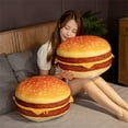 thumbnail image 6 of Plush Hamburger Pillow, Stuffed Cushion Toy, Super Soft Hugging Pillow For Sofa Bedroom Office, Funny Simulation Food Decorative Pillow, Comfortable Seat Cushion For Relaxing, 6 of 6