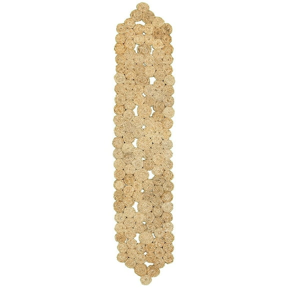 LR Home Hugo Solid Jute Table Runner, Natural 6’8” Length