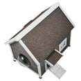 thumbnail image 3 of Favory Outdoor Cat House Weatherproof, Feral Cat Shelter for Multiple Cats, Outdoor Wooden Cat Rabbit House with All-Round Foam Insulated, Open Roof, PVC Door Flaps, 3 of 8