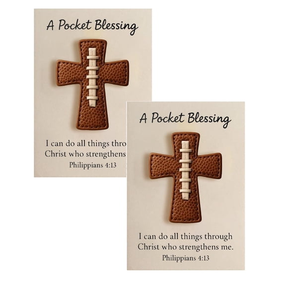 2Pcs A Pocket Blessing – Baseball Football Softball Edition Handmade Pocket Sized for Athletes Inspirational for Teams & Youth Group Encouragement Happy 2026!