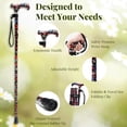 thumbnail image 3 of Bastones plegables y ligeros Merry Sticks para mujeres y hombres, ajustables y plegables para personas mayores, con ayuda para el equilibrio y la movilidad, mango ergonómico y correa de muñeca - Flore, 3 of 5