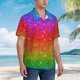 thumbnail image 3 of Fotbe Rainbow Glitter Camisa Hawaiana para Hombre Unisex – Camisa Casual de Verano con Botones de Manga Corta de Algodón y Lino,Small, 3 of 7