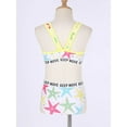 thumbnail image 6 of iEFiEL 3Pcs Girls Swimming Suit Cropped Vest Tops and Briefs Set Teens Tweens Beach Bikini Swimwear Bathing Suit,Sizes 4-16 Starfish White 4, 6 of 7