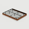 thumbnail image 6 of Bed Frame Walnut Queen Floating Bed Frame with LED Lights, Wave Curve Wood Texture Bed with Heavy Duty Metal Slats - No Box Spring Needed., 6 of 7