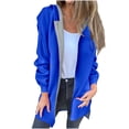 thumbnail image 2 of LOVZFMLL Jackets for Women's Winter Solid Color Hoodie Mid-Length Zipper Cardigan Jacket Long Sleeve Top, 2 of 7
