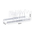 thumbnail image 4 of AMERTEER Expandable Pot and Pan Organizers Rack 7 Adjustable Dividers Pans and Pots Lid Organizer Rack Holder for Kitchen Pantry Cabinet White, 4 of 6