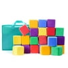Milliard Soft Foam Blocks, JUMBO Size, for Stacking Sorting and Building, 24 4" Cubes with Removable Covers and Carry Bag