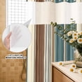 thumbnail image 1 of No Hook Shower Curtain with Built-in Rings - Boho Vintage Striped Washable Waterproof Fabric Bathroom Curtains for Hotel,Rentals, Stall 36 X 72 Inch , Teal Brown Beige, 1 of 8