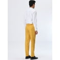 thumbnail image 5 of Unique Bargains Men's Striped Dress Pants Straight Fit Color Block Office Suit Trousers 32 Yellow White, 5 of 6