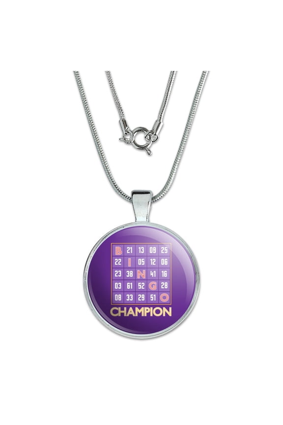 Bingo Champion 1" Pendant with Sterling Silver Plated Chain
